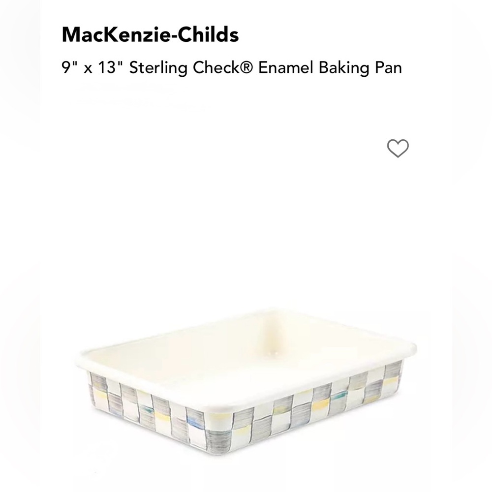2 MacKenzie-Childs Sterling Check Enamel Baking Pans